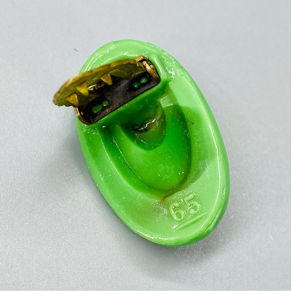 Vintage Art Deco Poured Glass Dress Clip Pin - Picture 6 of 15